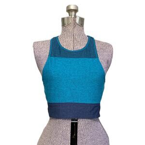 Outdoor Voices Women's Turquoise Blue Colorblock Slash Back Tank M